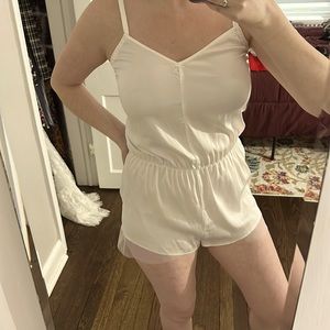White silky romper
